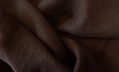 Tkanina lniana czekoladowy brąz