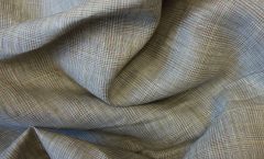 Tkanina lniana kratka tartan beżowa