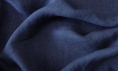 Tkanina lniana pepitka niebiesko czarna